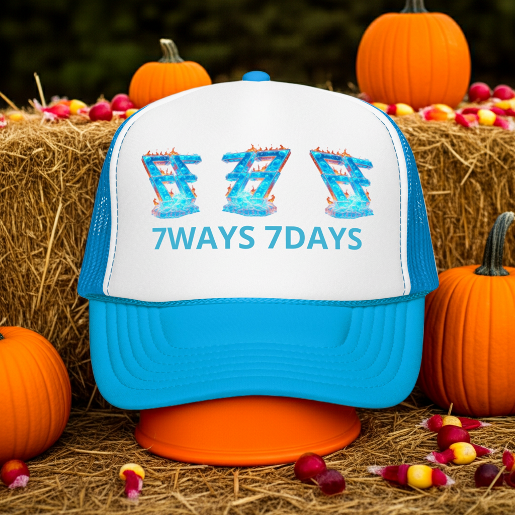 7WAYS 7DAYS TRUCKER Hat - Premium Foam Trucker Cap Streetwear
